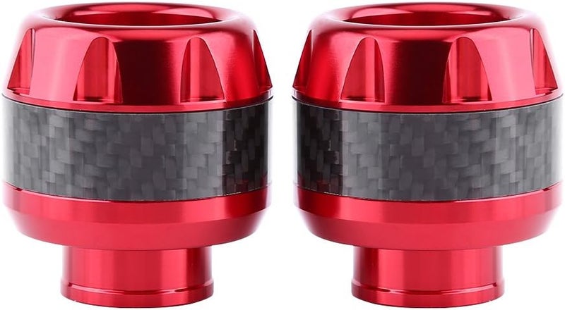 Aramox Frame Sliders, 2pcs Carbon Fiber Motorcycle Front Fork Frame Sliders Crash (Red) - Image 2