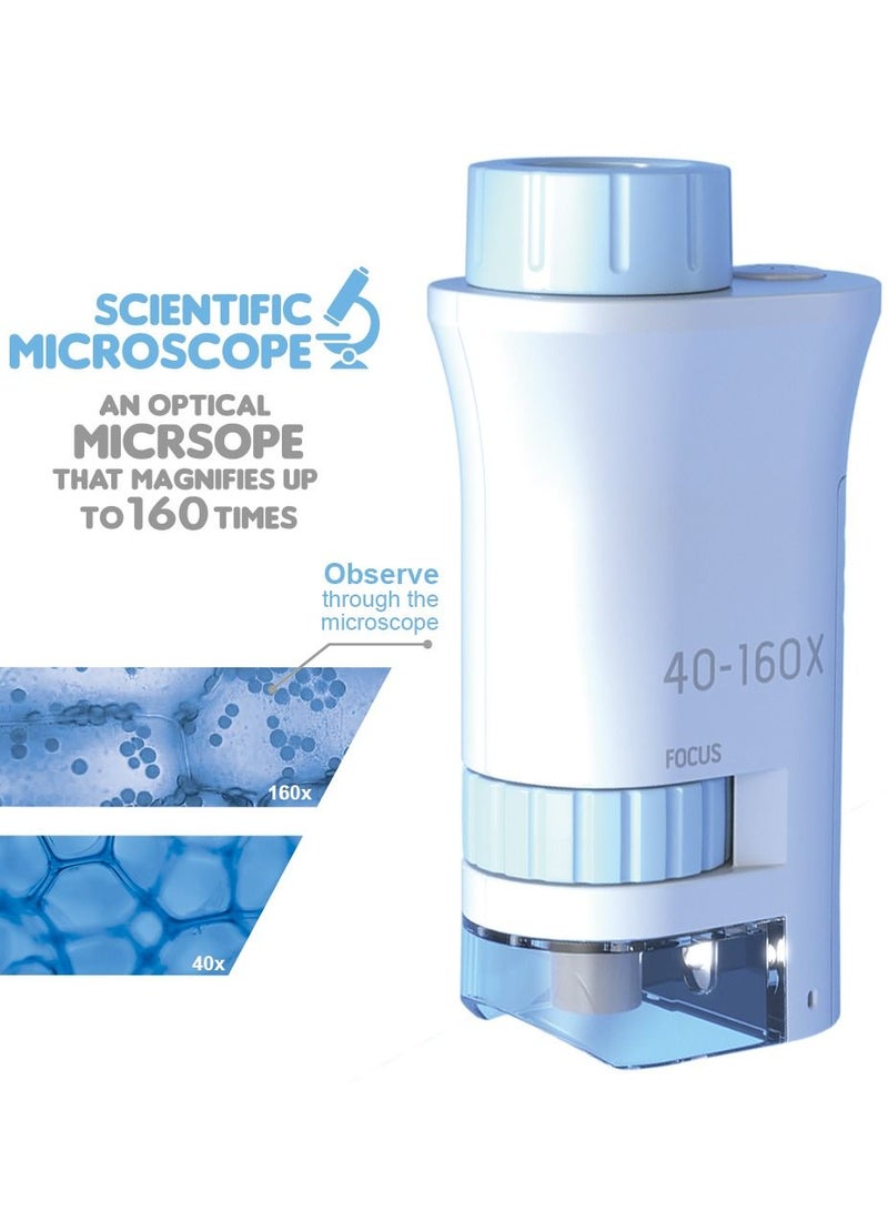 Little Story Scientific Portable Optical Microscope Toy 40-160 X Zoom, Stem Series  - Image 3