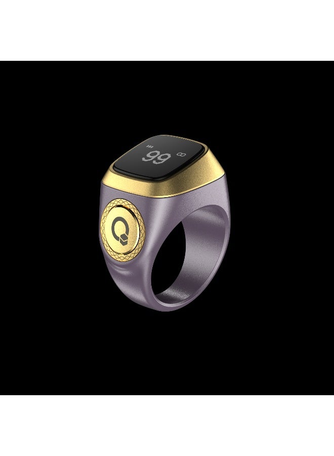 iQIBLA Size 20mm - Violet E01 VI20# Bluetooth V5.1, Screen OLED display Tasbih Counter - Smart Ring - Wearable Technology - Waterproof - Max Count 65000 (Display 0.49 inch, Battery 45mAh)
