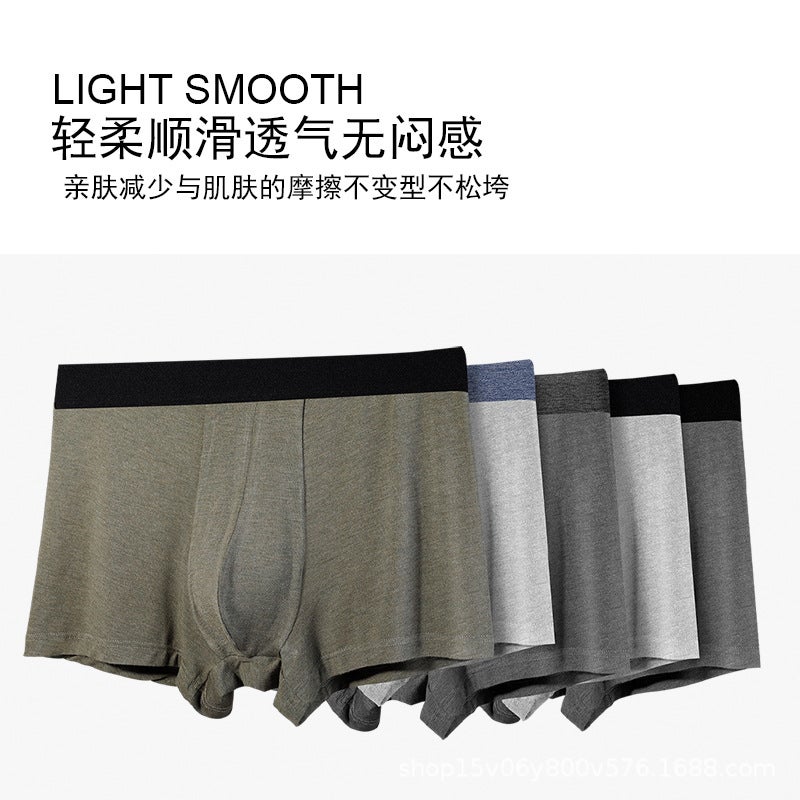 Men'S Cashmere Underwear 80 Count Natural Cashmere Fabric Antibacterial Breathable Mid-Waist Boxer Briefs Men'S Boxer Shorts - Image 3