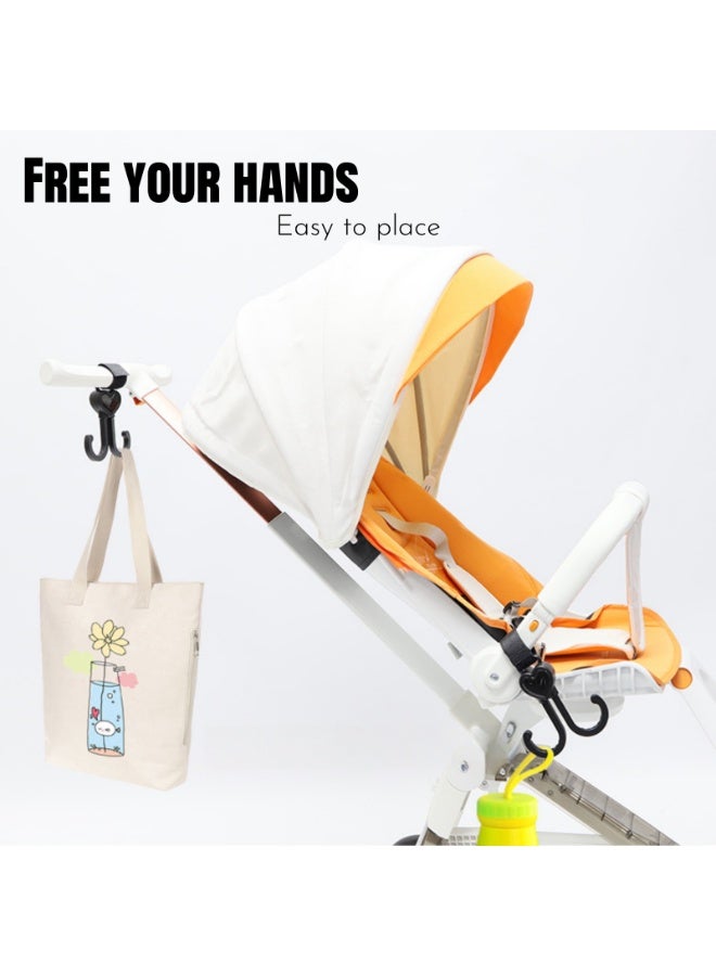 نوفولان حامل أكواب لعربة الأطفال مع منظم للهاتف، تصميم 3 في 1 يحمل كوبين وهاتف واحد، حامل هاتف يدور 360 درجة متوافق مع الهواتف مقاس 4.7-7.2 بوصة، يتضمن خطافين متعددي الوظائف برأسين - Image 4