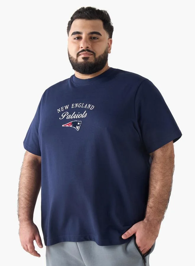 Men Regular Fit Crew Neck Short Sleeve New England Patriots Print T-shirt