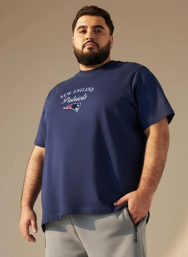 Maxim Men Regular Fit Crew Neck Short Sleeve New England Patriots Print T shirt