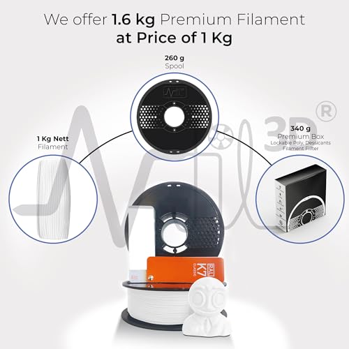 NFIL3D 1KG Net HS PLA+ Snow White 3D Printer Filament | Filaments for 3D Printer| 1.75mm| Accuracy - +/- 0.015mm | 1000g 3D Filament, 250g Spool & 350g Packaging Weight (Total Weight 1.6KG) - Image 4