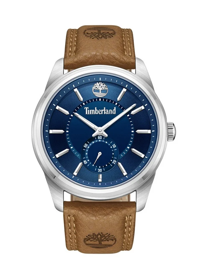 Timberland Northbridge Navy Dial Wheat Leather Strap Analog Watch for Men 45mm