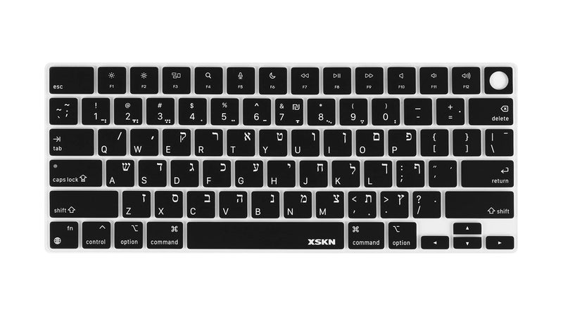 XSKN Hebrew US Version Silicone Keyboard Cover Skin for 2022-2024 MacBook Pro 14.2" 16.2" MacBook Air 13.6" 15.3" and Touch ID A2442 A2779 A2918 A2992 A2485 A2780 A2991 A2681 A3113 A2941 A3114 - Image 1