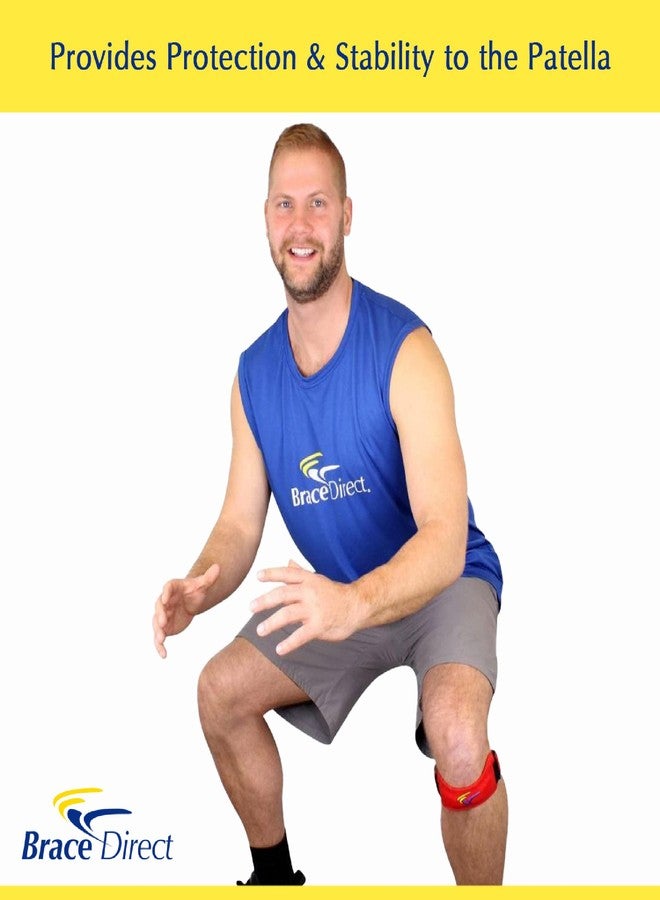 براس دايركت حزام ركبة داعم للرضفة من بريس دايركت - حزام قابل للتعديل للجري والكرة الطائرة وكرة السلة - تخفيف الألم الناتج عن التهاب المفاصل والتهاب الأوتار وإجهاد وتر الرضفة - الوقاية من الإصابات - Image 5