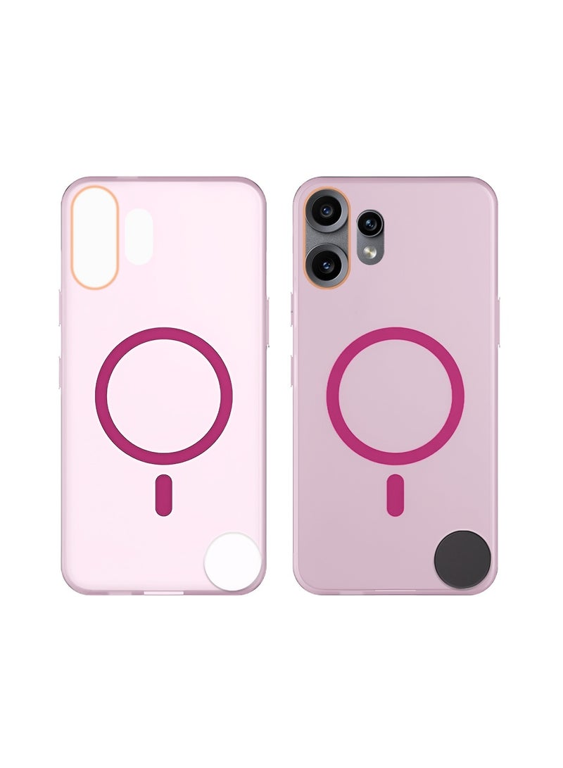 Wtech Nothing CMF Phone 2 Pro 5G 2025 Hybrid Translucent Magsafe with Magnetic Charging Raised Camera Lips Elegant Look Case Cover (MCMPMN) - Baby Pink - Image 2