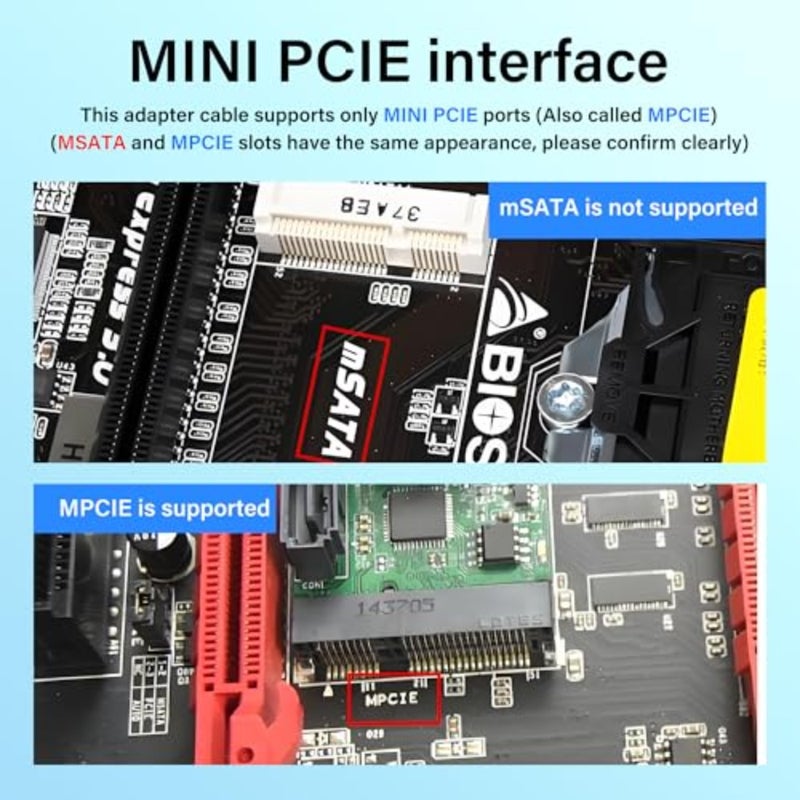 Mini PCIE Wireless Network Card to PCIe X8 Extender Cable Mini-Pcie Male to PCI-E X8 Female Riser Cable 20CM - Image 4