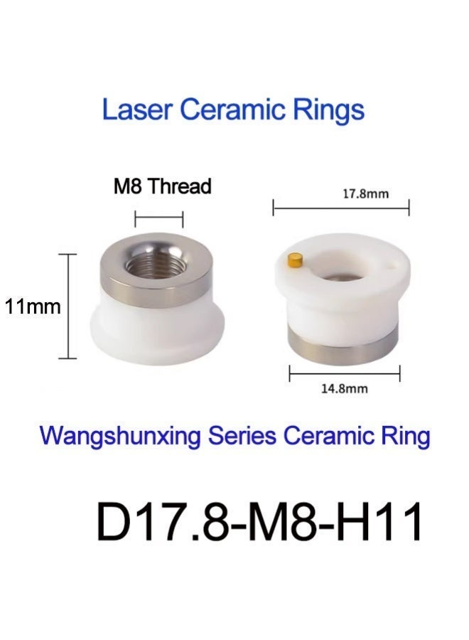 حلقة سيراميك لحام بالليزر D17.8M8H11 عالية الجودة من الشركة المصنعة الأصلية | دقة عالية، مقاومة للتآكل والحرارة | مقاومة للرذاذ لتحسين جودة اللحام - Image 1