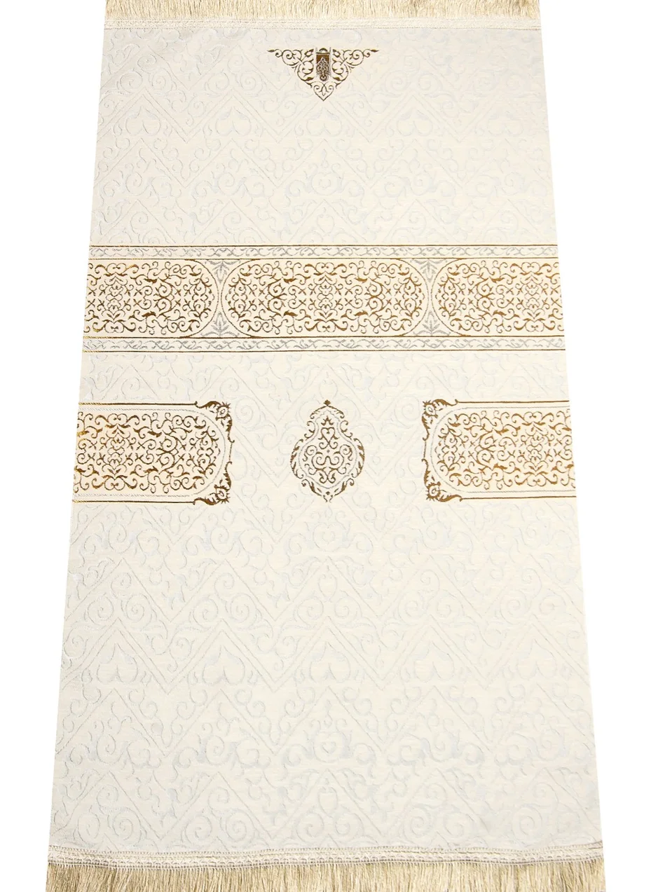 İhvan Online Ihvan Online Ultra Luxury Kaaba Cover Cream Prayer Rug 10