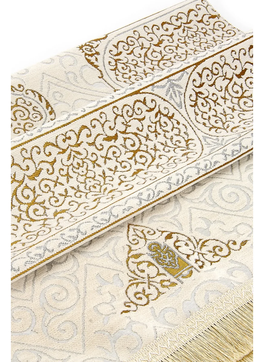 İhvan Online Ihvan Online Ultra Luxury Kaaba Cover Cream Prayer Rug 10