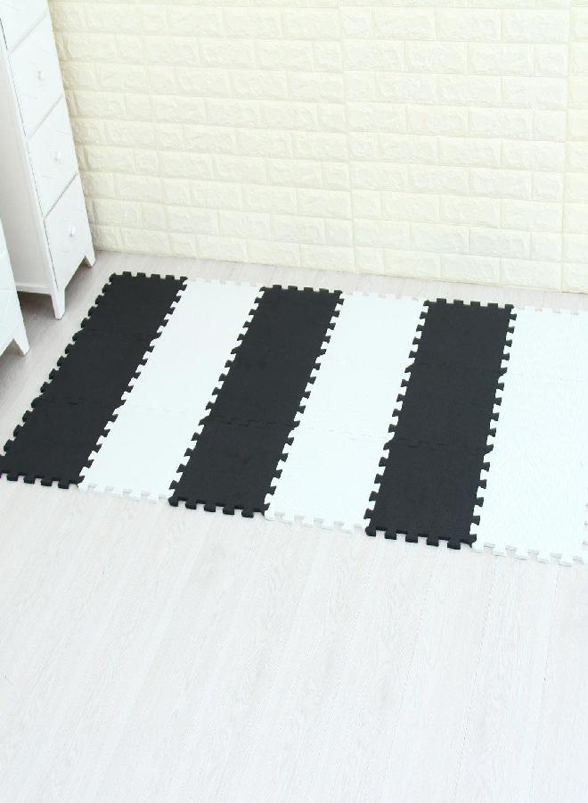 MQIAOHAM Play Area for Kids Foam Play mat Tiles Puzzle Floor mat playmat Baby Soft Foam Play mats for Children Crawling mat Kids Rugs Carpet Baby Activity mat Foam Jigsaw 18 Pieces White Black 101104 - Image 2
