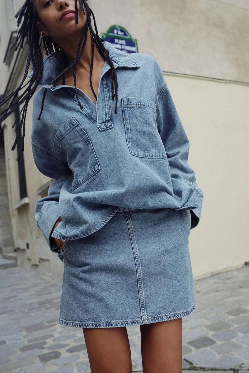 اتش اند ام A-line mini skirt