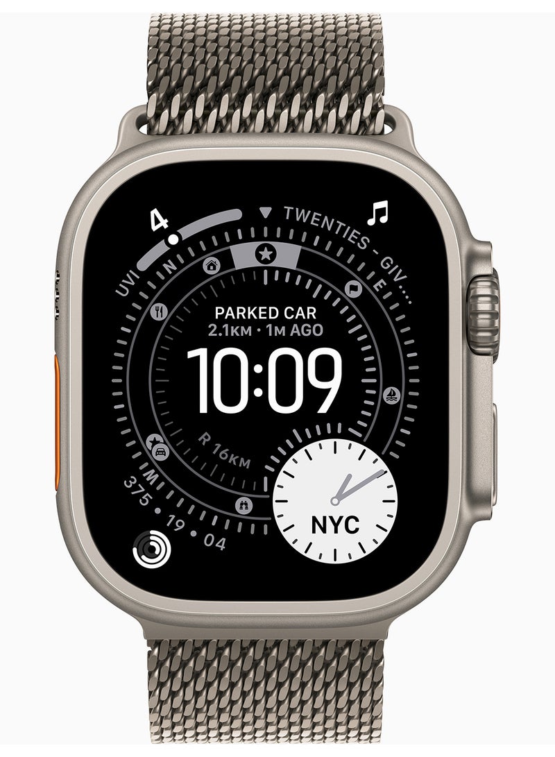 Apple Watch Ultra 3 GPS + Cellular 49mm (Middle East Version) Natural Titanium Case With Natural Titanium Milanese Loop - Large - Image 2