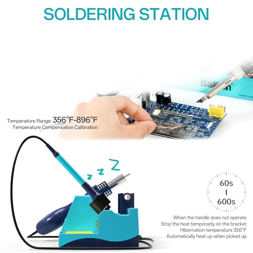 BAKON BK602S 2 in1 Soldering Iron Hot Air Rework Station,Digital Soldering Welding Iron Kit for Electronic DIY Circuit Work, Rapid Heat up Solder Station,Auto Sleep,ºC/ºF Conversion - Image 3
