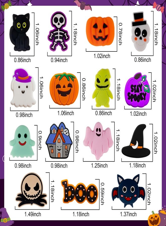 FFNIU 15Pcs Halloween Silicone Beads for Pen, Pumpkin Ghost Focal Beads for Making Keychain Necklace Bracelet Handmade Crafts - Image 4