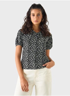 2Xtremz Printed Tie-Up Neck Top  - Image 1