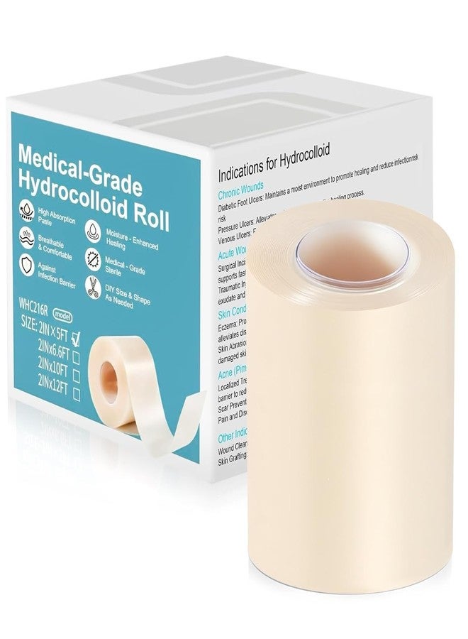 HEVIR Hydrocolloid Roll for Wound & Acne Care – 5cm x 1.5M Cut-to-Size Bandage, Ultra Absorbent Waterproof Self-Adhesive Tape for Blisters, Burns, Skin Protection, First Aid Kit Essential,Medical Grade - Image 1