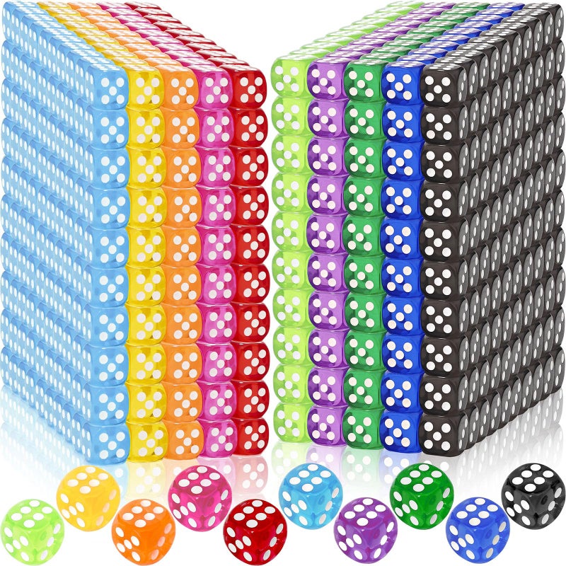 Beieverluck 300 Pieces Colored Dice Bulk Set 14 MM 6 Sided Standard Dices for Classroom Teaching Board Game Playing and Rolling 10 Colors - Image 3