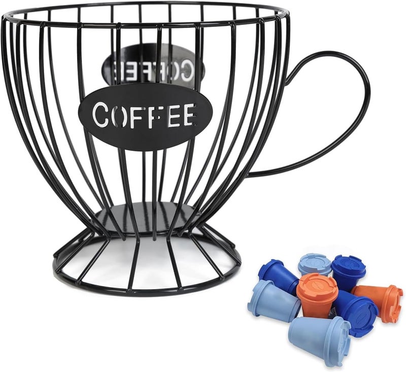 Tazweeq Coffee Pod Holder, Coffee Bar Counter Organizer, Filter Holder, Capsule Basket, Coffee Bar Accessories for Kitchen, Dinning Room, Office, Home, Cafe, Hotel(Black) - Image 1