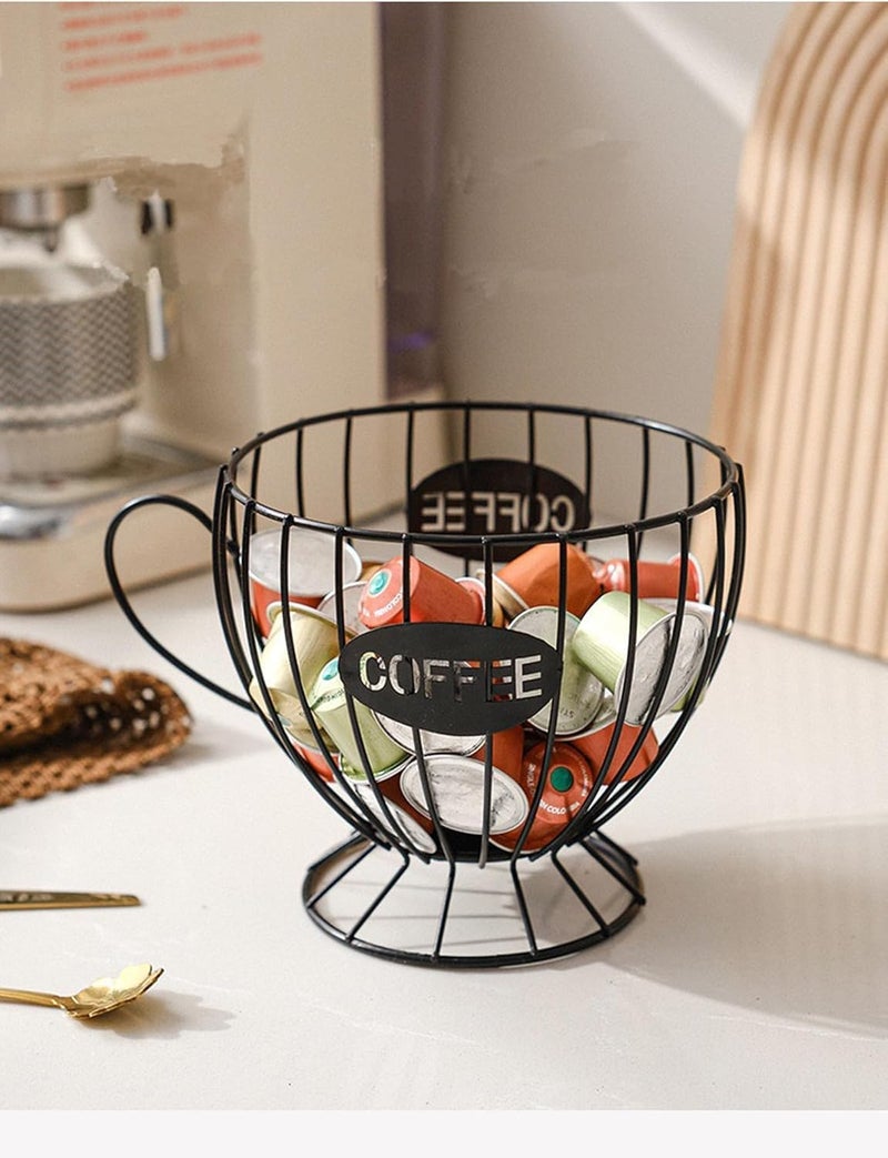 Tazweeq Coffee Pod Holder, Coffee Bar Counter Organizer, Filter Holder, Capsule Basket, Coffee Bar Accessories for Kitchen, Dinning Room, Office, Home, Cafe, Hotel(Black) - Image 3