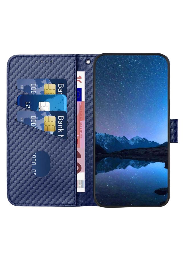 S-TOP Case For OPPO A16 YX0070 Carbon Fiber Buckle Leather Phone Case with Lanyard - Image 3