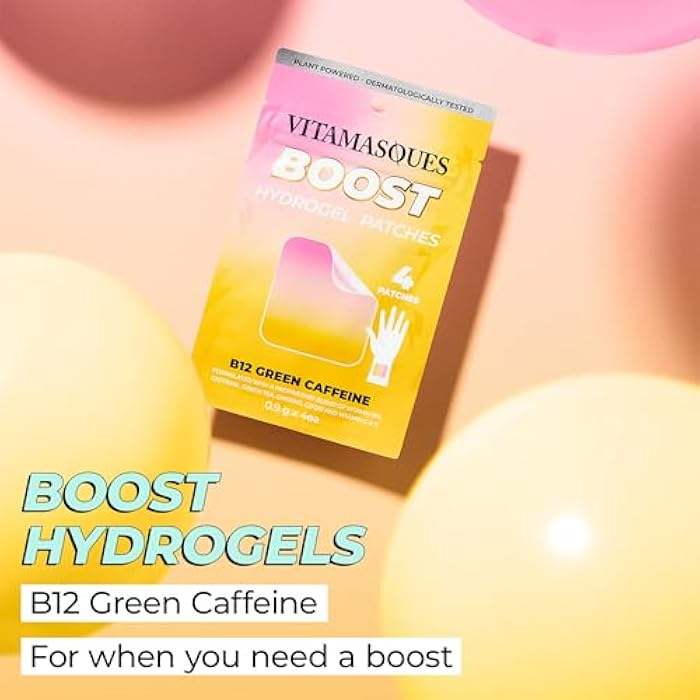 Vitamasques Energy Patches, Boostme Wellness Hydrogel Pads (3-Pack) - B12 Vitamin Patches for Women & Men, Energy & Focus for Adults - Cruelty-Free, Korean Skin Care Caffeine Gel Pads - Image 2