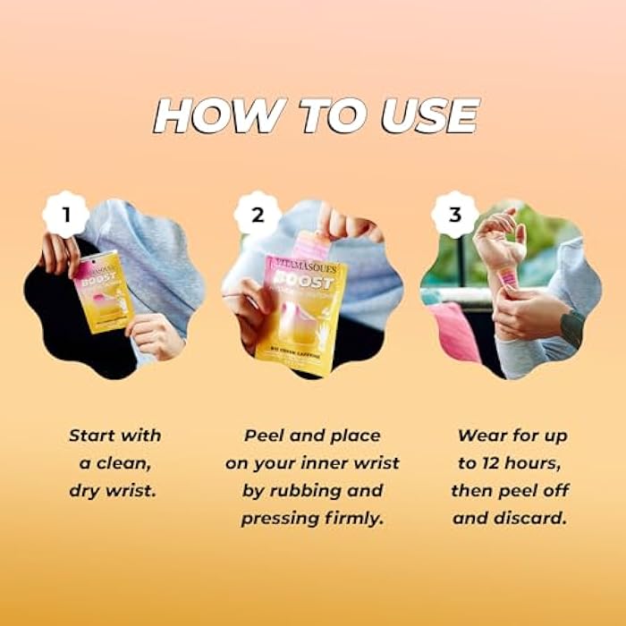 Vitamasques Energy Patches, Boostme Wellness Hydrogel Pads (3-Pack) - B12 Vitamin Patches for Women & Men, Energy & Focus for Adults - Cruelty-Free, Korean Skin Care Caffeine Gel Pads - Image 4