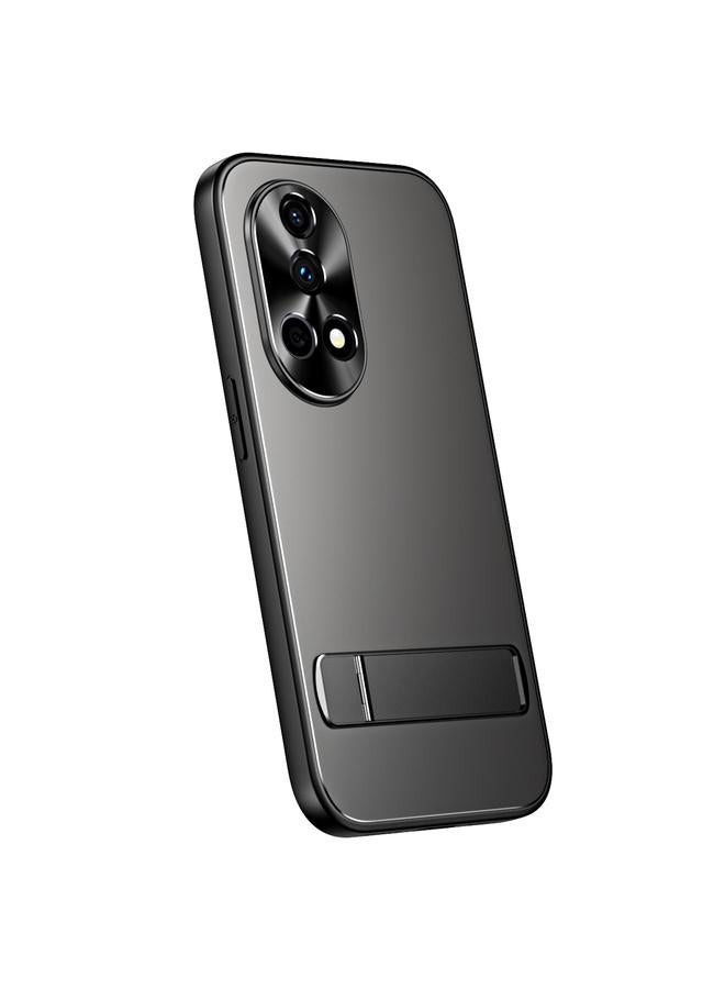 Case For Huawei nova 12 RJ-61 Electroplating Frosted TPU + PC Phone Case with Holder