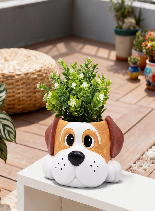 Toparad Dog Resin Planter Pot - Funny Animal Plant Pots for Home Office Decor, Cute Flower Pot with Drainage Hole for Indoor Outdoor Plants, Unique Succulent Pots Gift IdeaI for Plant Lovers - Image 5