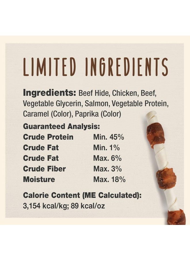 Cadet Cadet Chef's Specialties Beef Hide Shish Kabob Dog Treats - Grilled Surf & Turf Flavor - Healthy & Natural Salmon and Beef Dog Treats for Dogs Over 30 lbs., Large (3 Count)  - Image 3