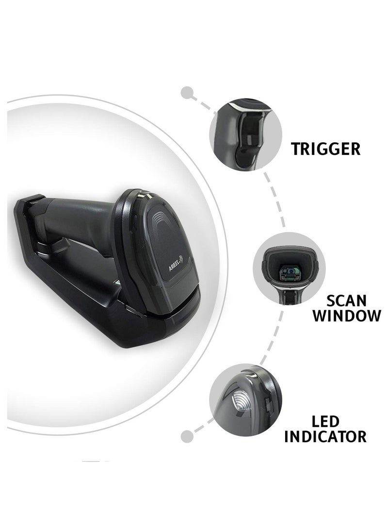 ZEBRA - Zebra DS8178 1D 2D Wireless Barcode Scanner Bluetooth QR Black Code Imager with Cradle and USB Cord Scan-(DS8178-SR7U2100SFK) - Image 1