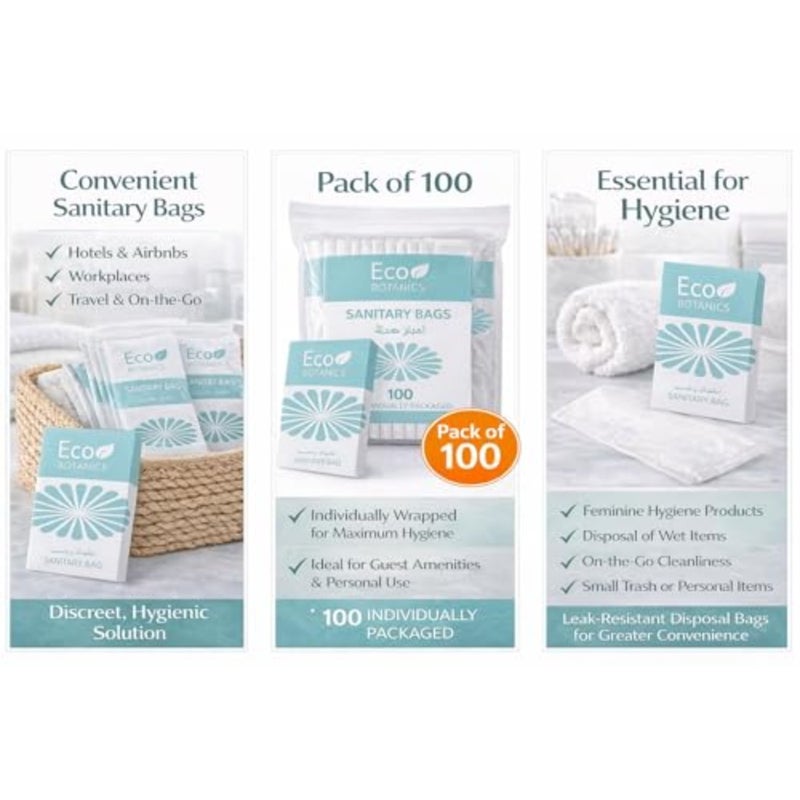 Sanitary Disposable Recycle Bags Individually Wrapped for Bathtubs Pack of 100 - Image 2