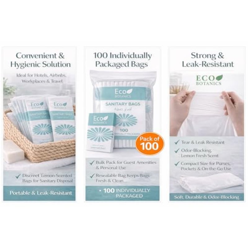 Sanitary Disposable Recycle Bags Individually Wrapped for Bathtubs Pack of 100 - Image 3
