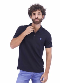 GIORDANO Men's Embroidery Solid Polo - Black  - Image 1