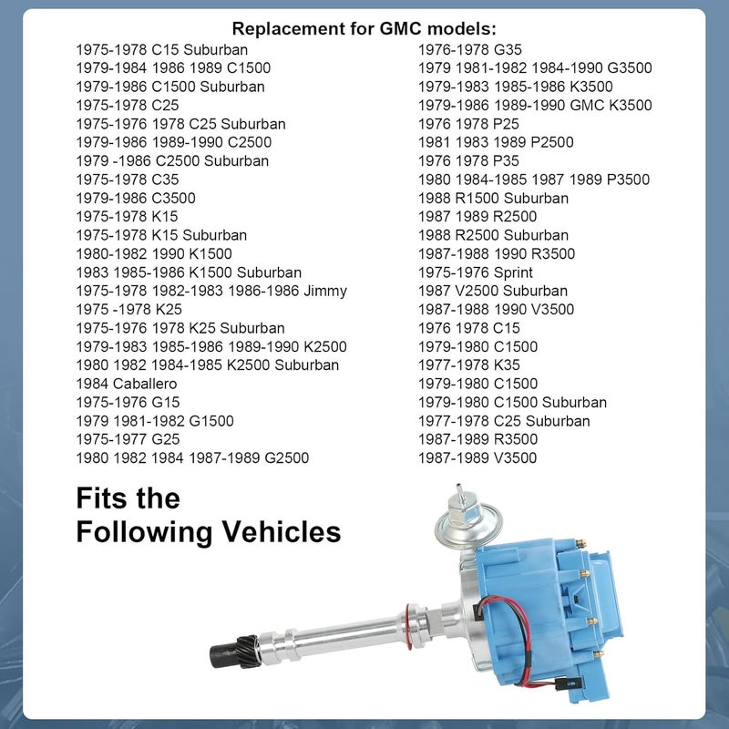 CARMOCAR HEI Ignition Distributor with Blue Cap for Chevy GM Small Blocks 283 305 307 327 350 400 Small/big Block 396 427 454 65K Coil 7500 RPM - Image 4