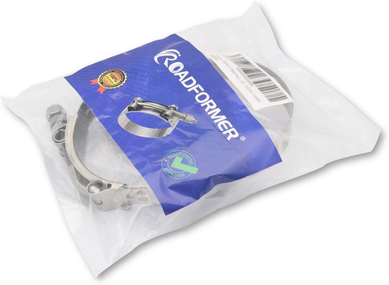 ROADFORMER 78mm - 86mm T-Bolt Hose O.D. Clamp - Working Range 3.06" - 3.39" for 3.25 inch Hose OD, Stainless Steel Bolt, SS Band Floating Bridge and Nylon Insert Locknut (78mm - 86mm, 2 pack) - Image 5
