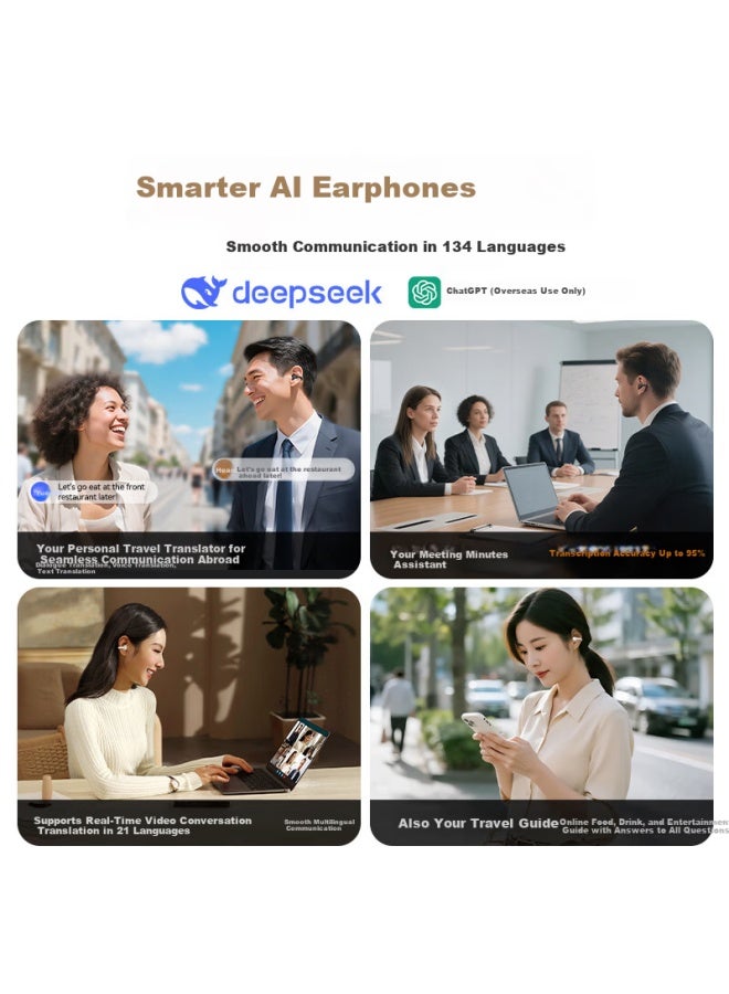 Bugani Fit B17 Clip-on Bluetooth Earphones Open Wireless Non-in-ear Ai Simultaneous Translation Noise Cancelling Running Sports Music Gaming E-sports Call Noise Reduction Black - Image 3