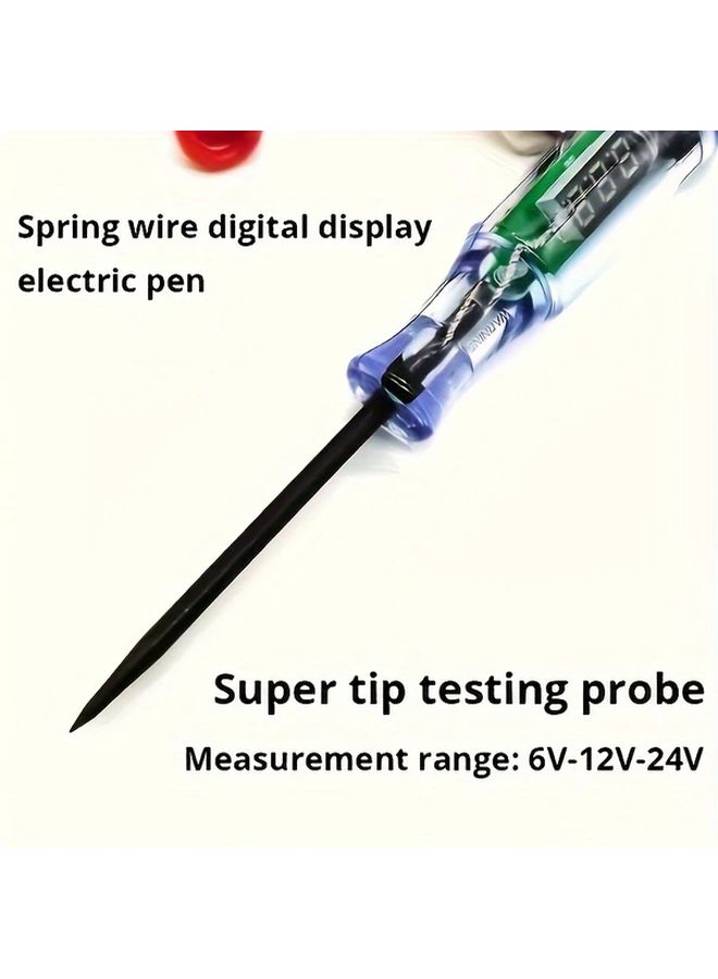 Digital Display Voltage Tester Pen 6V 12V 24V DC Auto Circuit Diagnostic Tool 1pc - Image 2