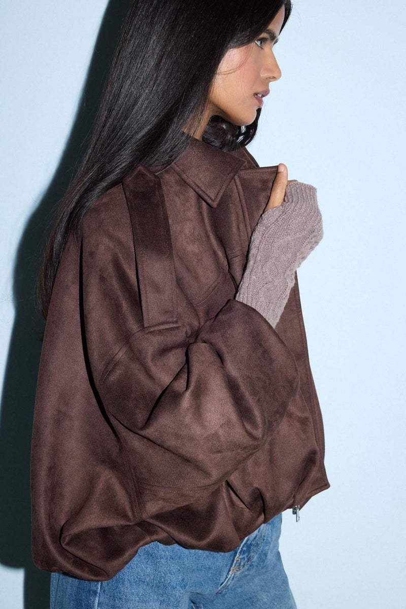 DeFacto Waterproof Regular Fit Suede Jacket - Image 3