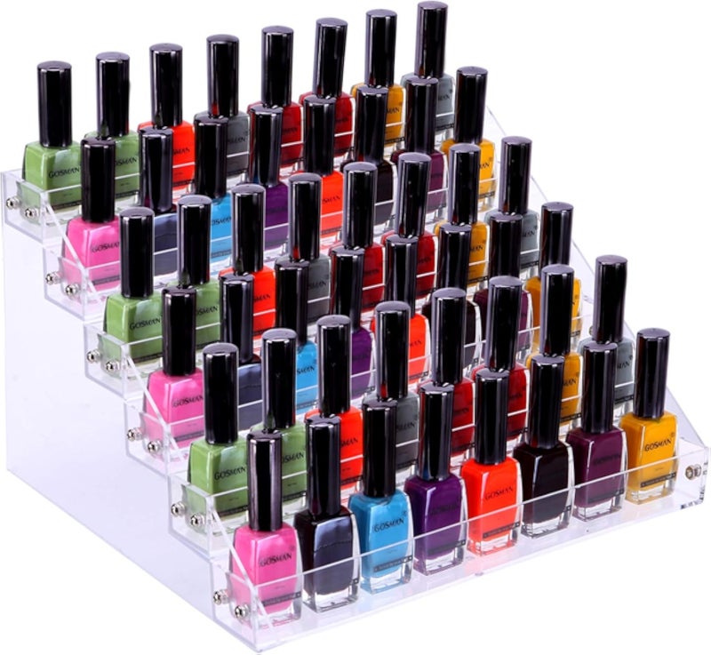 Nail Polish Organizer 6 Layer Ink Rack Holder Table Stand Acrylic Polish Holder Clear Paint Bottles Holder Essential Oil Storage Display Stand on the Table or Desk