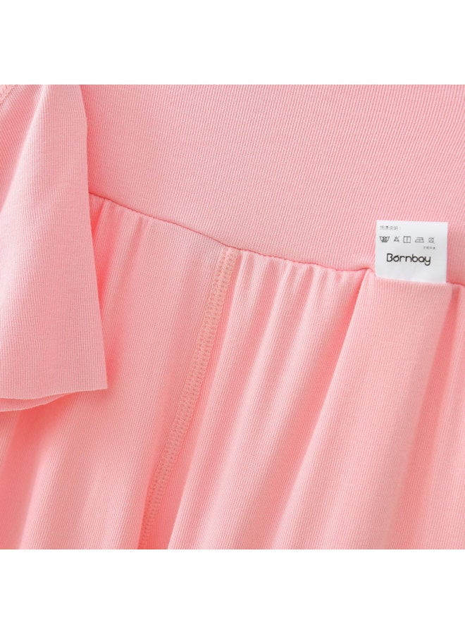 Bornbay summer Girls' Homewear Set Soft Stretchy Air-conditioning Pajama Outfit For Kids - Image 3
