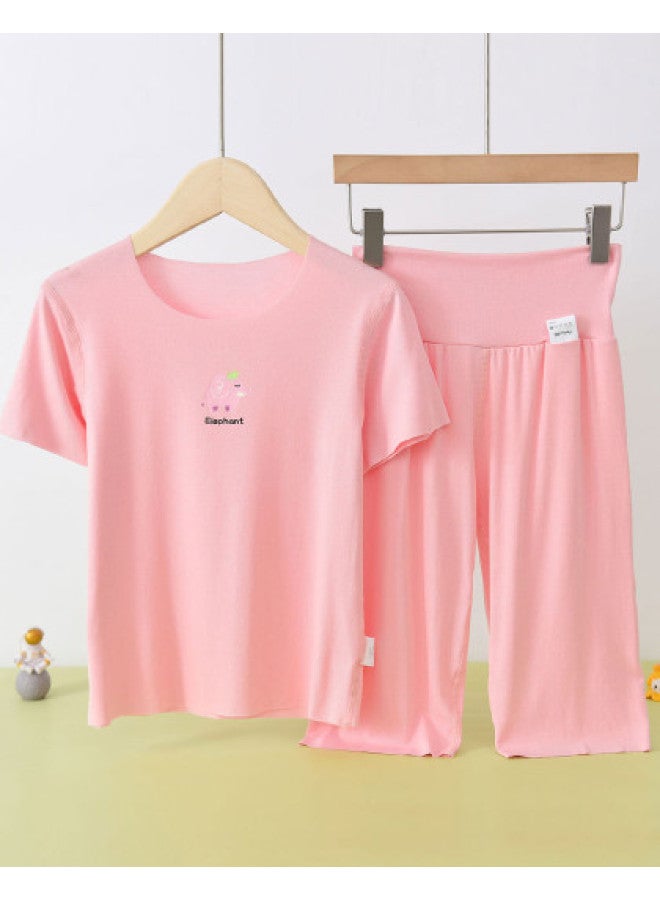 Bornbay summer Girls' Homewear Set Soft Stretchy Air-conditioning Pajama Outfit For Kids - Image 1