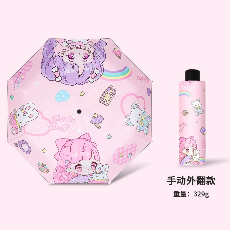 Safe Anti-Rebound Children'S Umbrella For Girls And Primary School Students School Special For Boys Sunny And Rain Dual-Purpose Folding Automatic Umbrella - Image 1