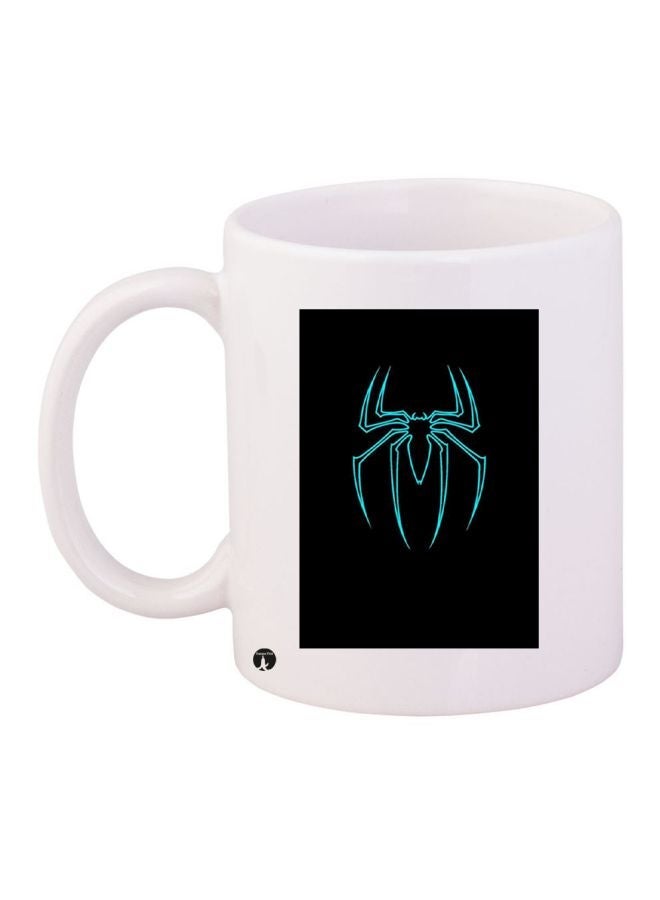 RYN Spider Printed Coffee Mug White/Black/Blue 11ounce