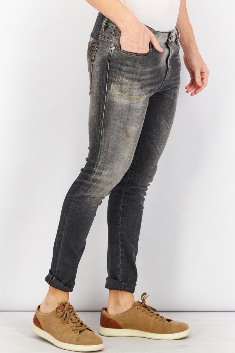 DIESEL جينز ضيق للرجال، غسيل أسود، غير قابل للتمدد - Image 2