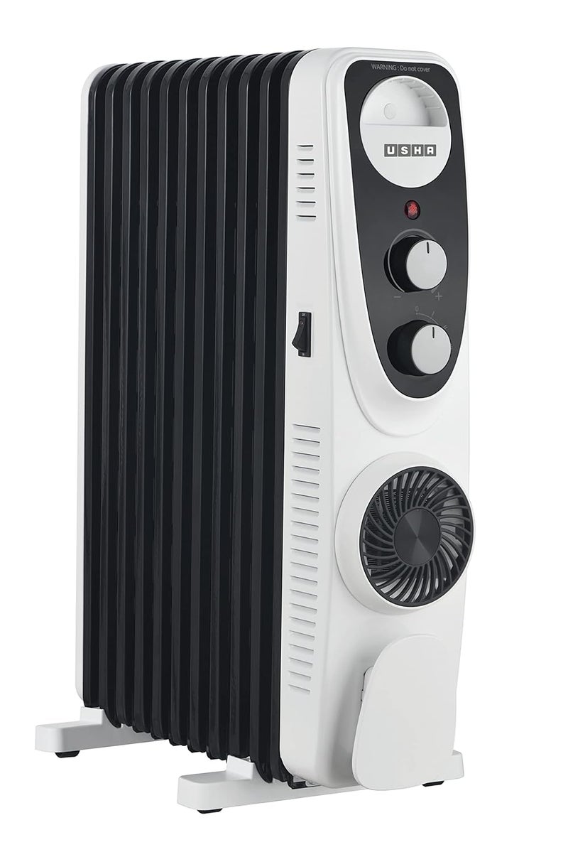 Usha USHA 4213 FU PTC U Shaped 13 Fin Oil Filled Radiator Room Heater Black2400 Watts  - Image 1