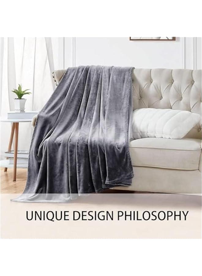 HOOKOR Fleece Blanket,280GSM Plush Throw Fuzzy Lightweigh, Super Soft Microfiber Flannel Blankets for Couch, Bed, Sofa Ultra Luxurious Warm and Cozy for All Seasons (Gray, 200x230cm) - Image 4