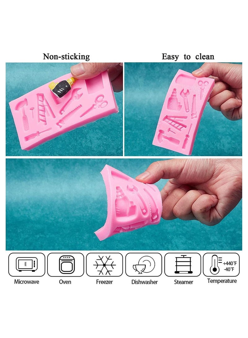 نيبمينينت 2 Pieces Hand Tools Silicone Mold 3D Sugar Chocolate Fondant Molds Mini Cupcake Cookie Decorating Desserts Cake Topper Decorations - Image 3